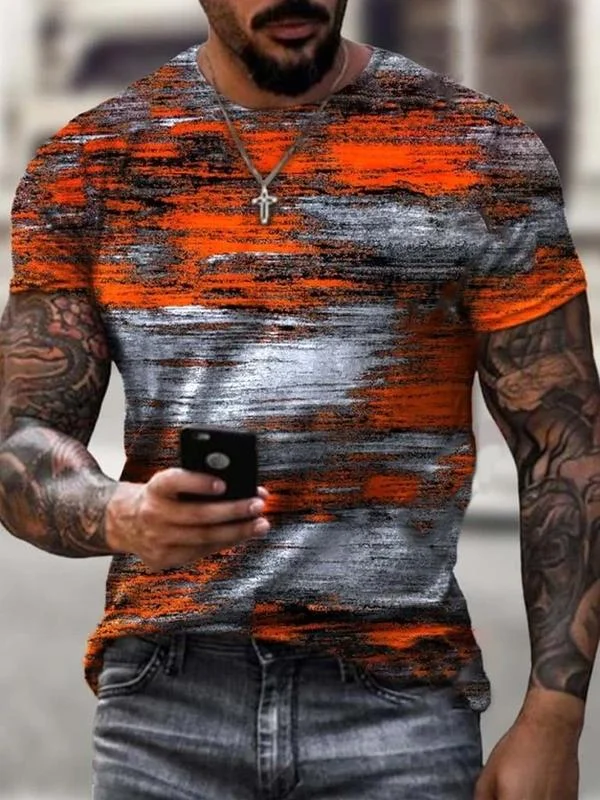 Men's T-Shirt 3D Print Short Sleeve Casual Tops