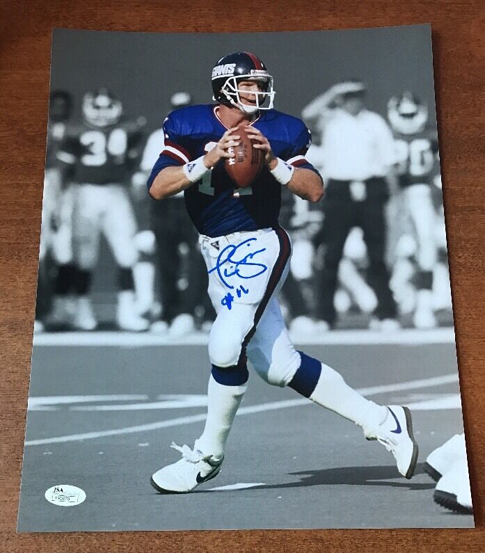 PHIL SIMMS Signed Autographed 11X14 Photo Poster painting N.Y. GIANTS JSA COA