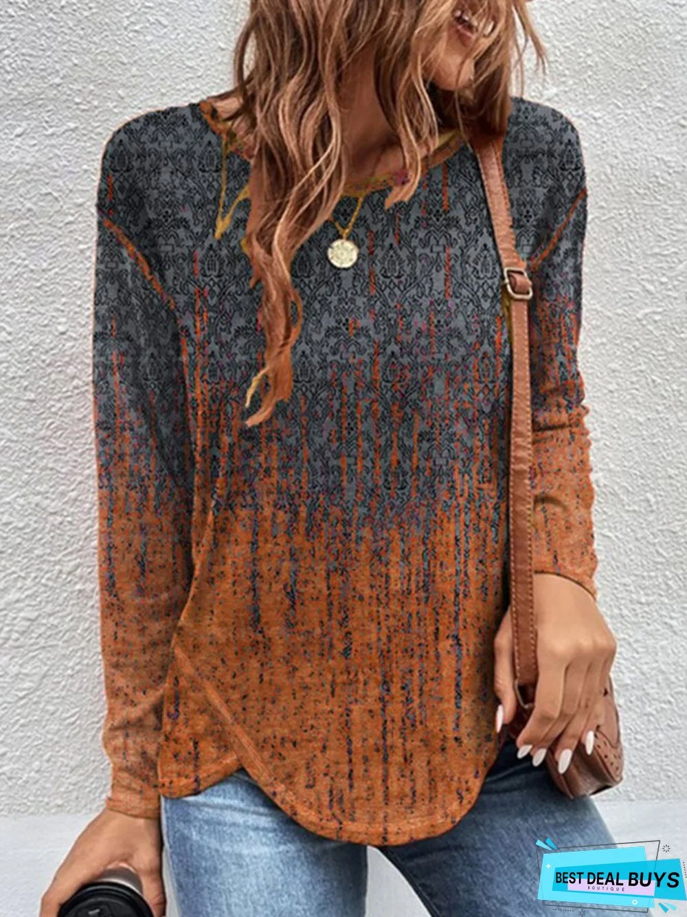 Ombre Casual Loose tunic T-Shirt
