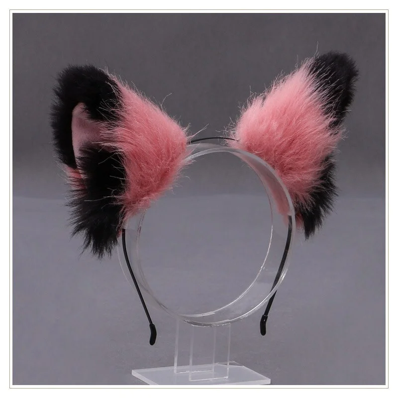 Billionm OJBK Fox Ear Headband Anime Cosplay Beast Ear Wolf Ears Girls Kawaii Handmade Plush Animals Hair Hoop Cute Cat Hair Accessories