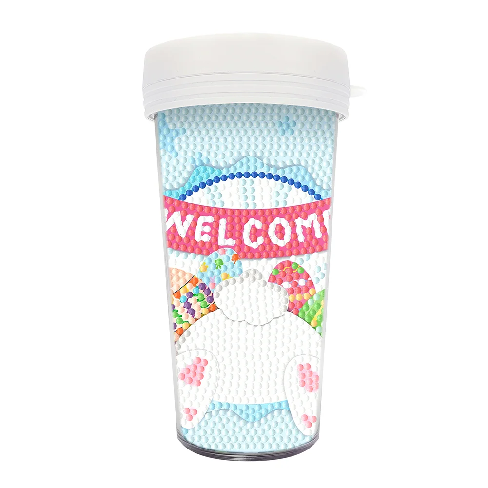 DIY Easter Rabbit Bottom 470ML Travel Home Diamond Painting Art Water Cup BPA Free With Lid
