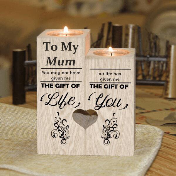 To My Mum Wooden Candlestick Shelf Couple Decoration Gift