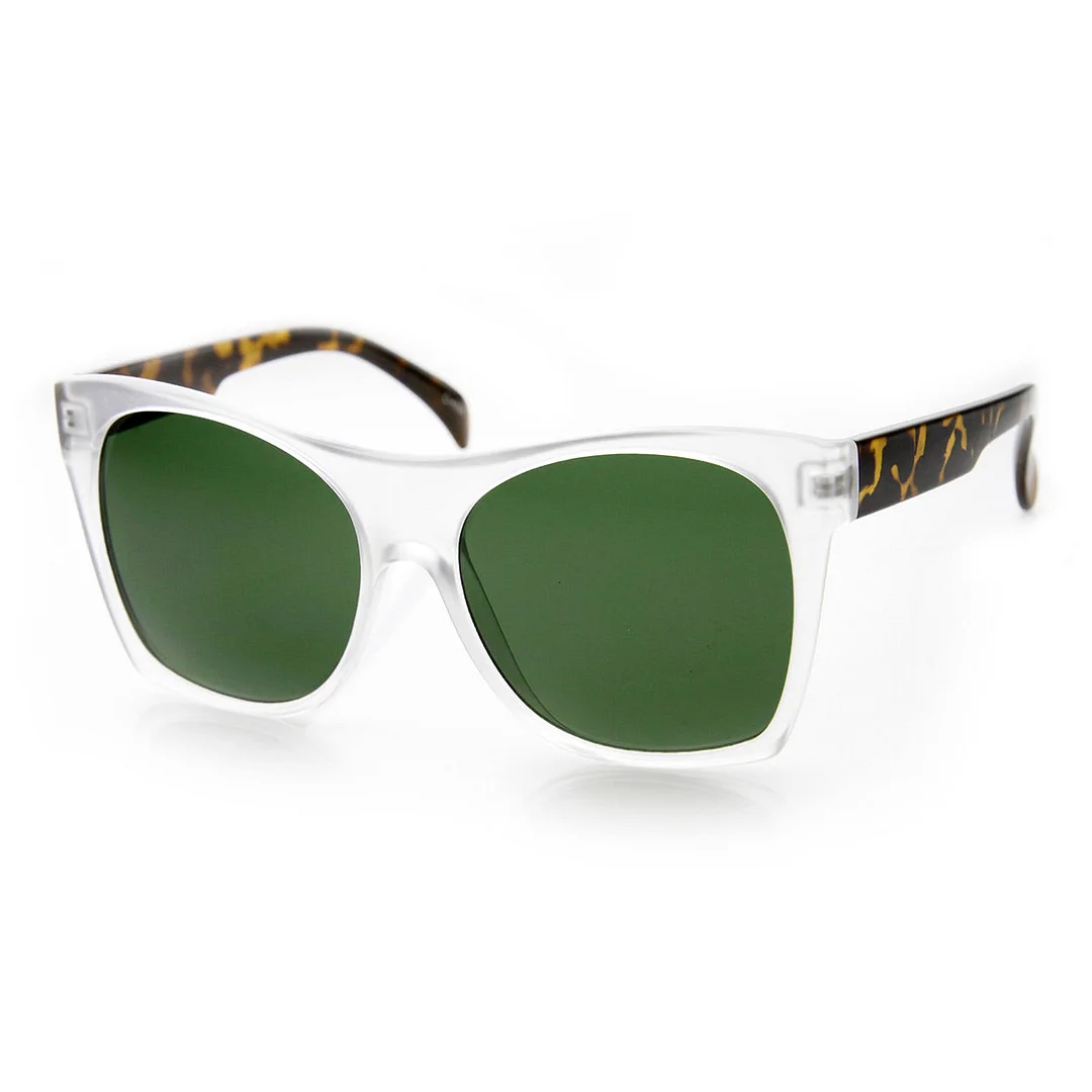 Womens Oversized High Temple Square Frame Cat Eye glasses