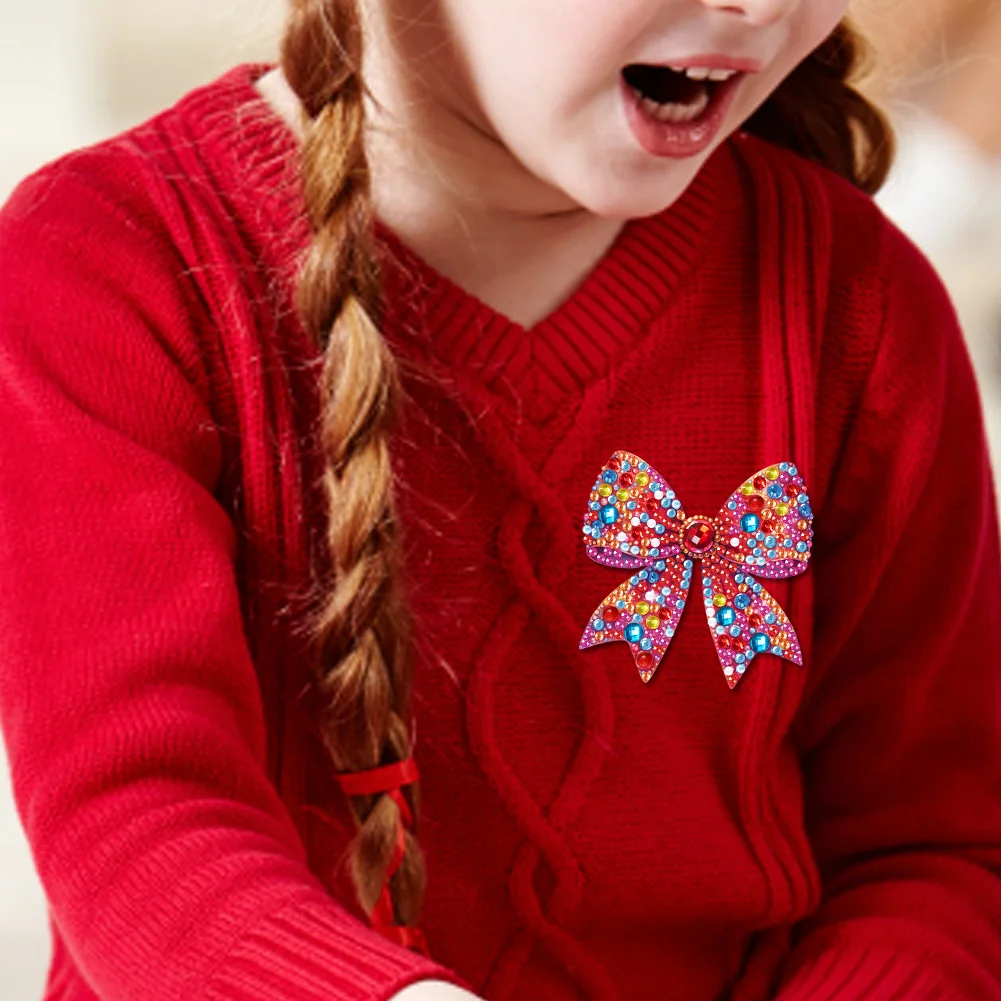 4Pcs Acrylic Special Shaped Christmas DIY Diamond Art Brooch Kit for Women Girls