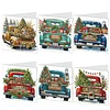 (US Only)6PCS DIY Diamond Art Greeting Cards Christmas Car Congratulations Cards