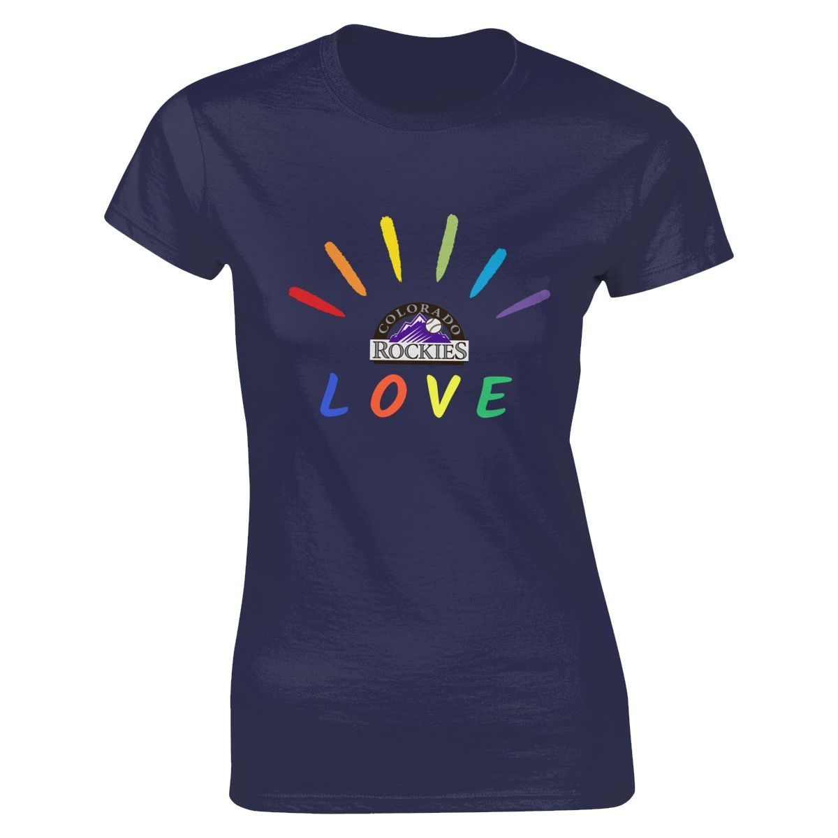 Colorado Rockies Pride Love Women's Crewneck T-Shirt
