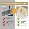 2Pcs Silicone Sink Splash Guard Quick Dry Water Catcher Mat for Sink (Grey)
