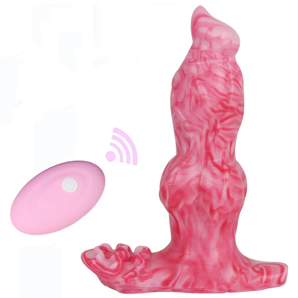 Remote Control Vibrating Dildo Clit Stimulate Anal Plug - Rose Toy