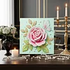 DIY Pearl Painting Pink Roses for Home Decor with Frame(25x25cm)