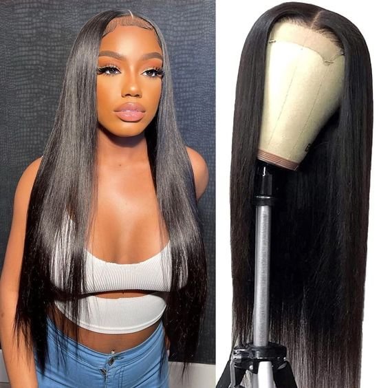 4x4 Lace Closure Wig Straight Hair Glueless Lace Wig 200% Density Human Hair Wigs 40 Inch US Mall Lifes