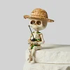 "Until Death Skeleton Fishing" Funny decoration creative gift desktop atmosphere ornaments, Fishing Skull Halloween Ornament