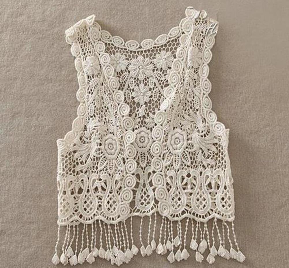 Fashion Infant Toddler Kids Baby Girls Vest Crochet Lace Flower Hollow Cardigan Casual Tops Tassel Waistcoat
