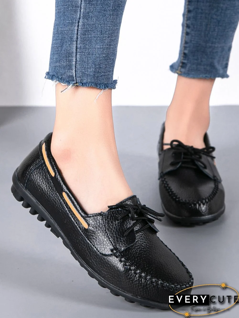 Retro Casual Simple Lace-up Flat Shoes