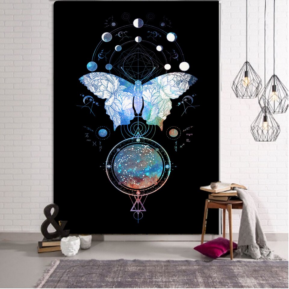 

Wall Tapestry - Tarot Flower Butterfly-150*130cm, 501 Original