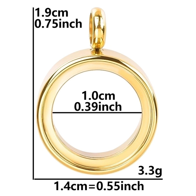 2 Pieces 304 Stainless Steel 18K Gold Plated Circle Solid Color Polished Pendant