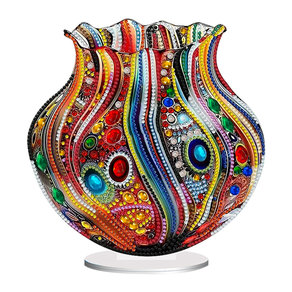 DIY Acrylic Diamond Painting Desktop Tabletop Ornament Colorful Flower-Guru-buzz
