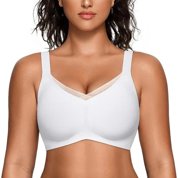  Almost Gone-Women's Wireless V-Neck Crossover Mesh Seamless Push-Up Bra