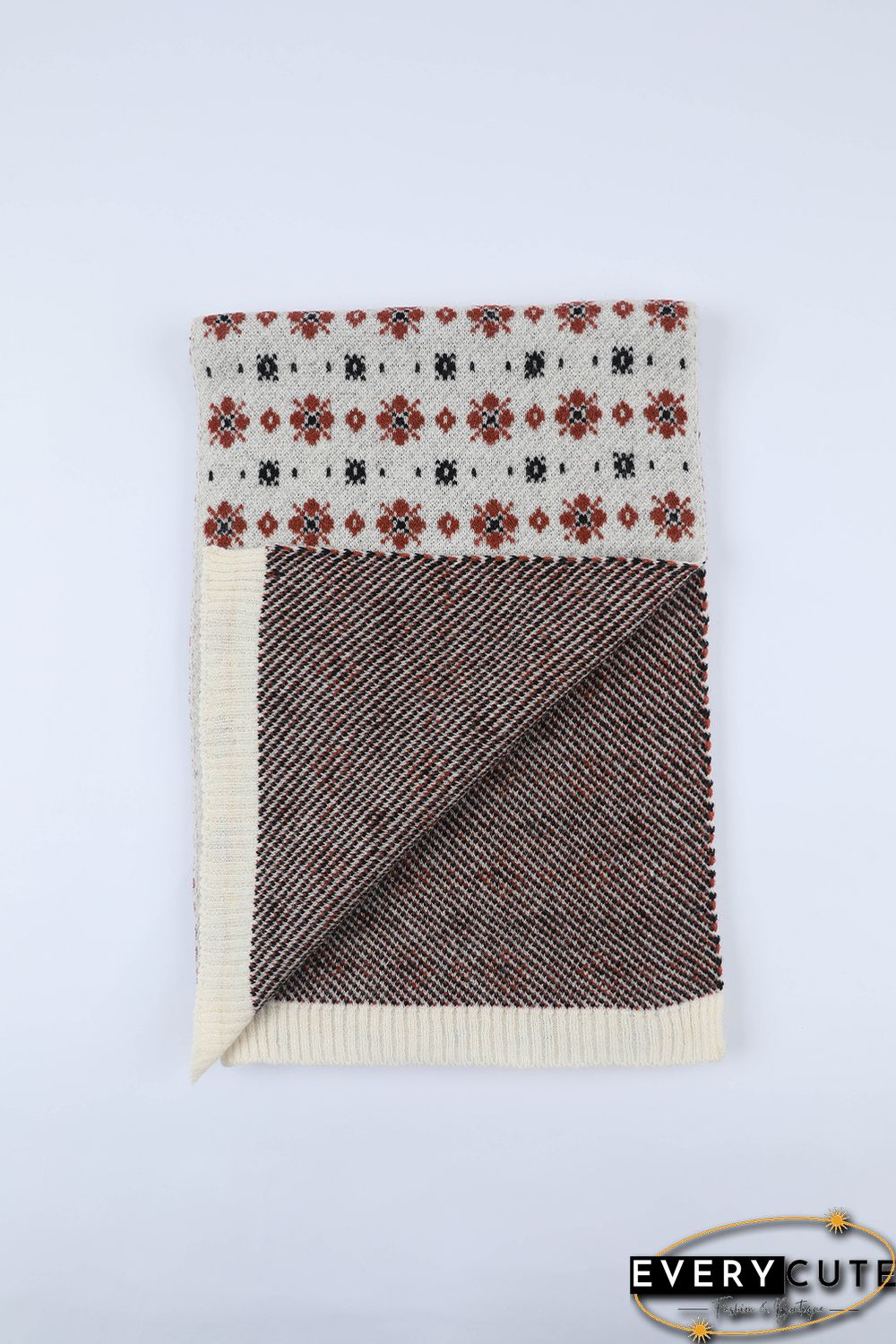 Multicolor Christmas Floret Knitted Shawl Wrap Scarf