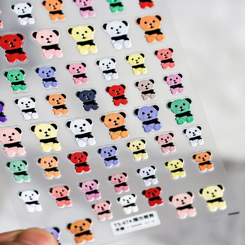 Churchf hop Style Grimace Black Style Stickers for Nails Butterfly Cartoon Animal Foil for Nails Sticker Art Decorations-Nail Inspo