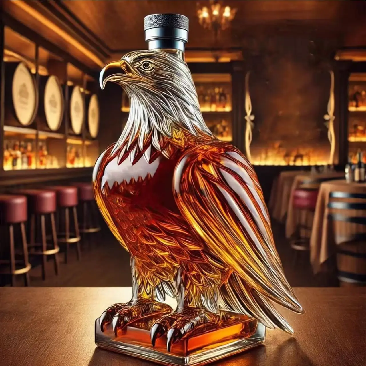 Tegooe Eagle Decanter Hand-Blown Glass Whiskey Liquor Dispenser for Spirits 350ml118oz