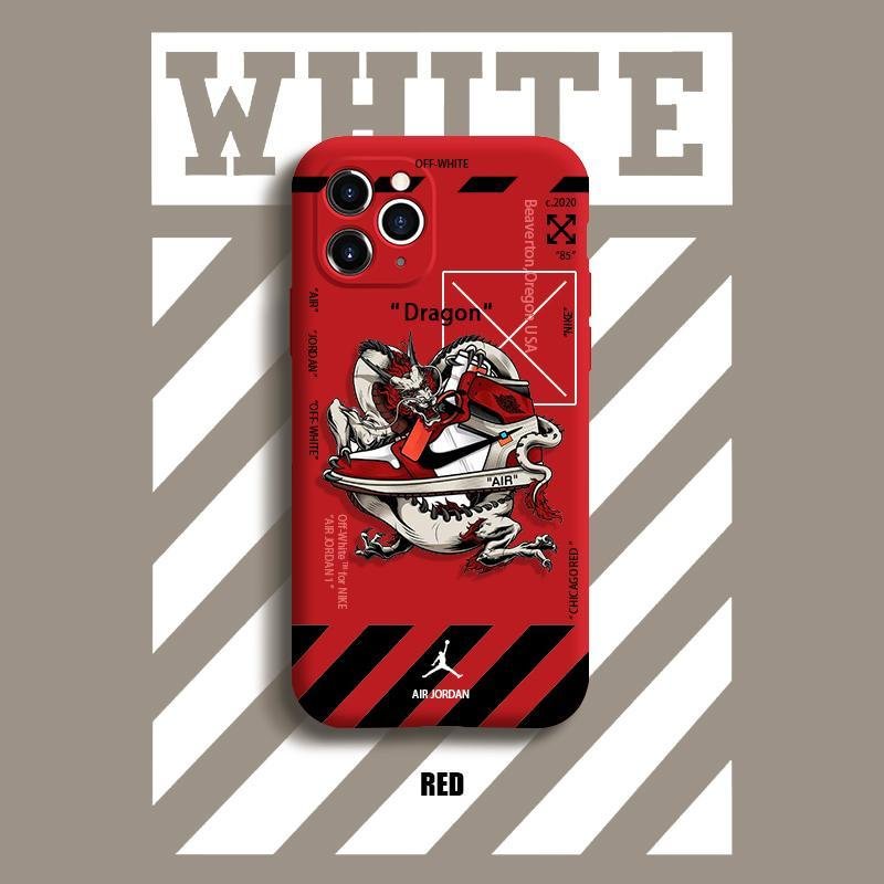 【Off White×AIR JORDAN】iPhone liquid silicone mobile phone case（Complete