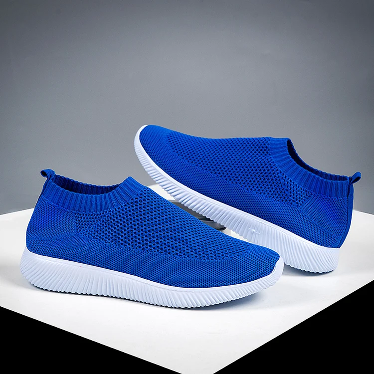 Plus Size 46 Breathable Mesh Platform Sneakers Women Slip on Soft Ladies Casual Running Shoes Woman Knit Sock Shoes Flats