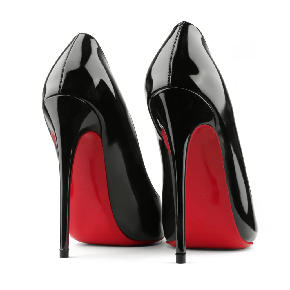 120/100mm Red Bottom Women's Party Wedding Heels Patent Pumps-MERUMOTE