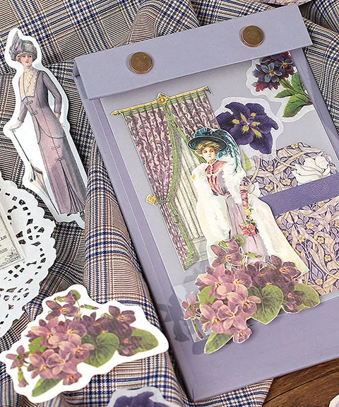 186 Pcs Victorian Stickers & Material Paper Set-Himinee.com