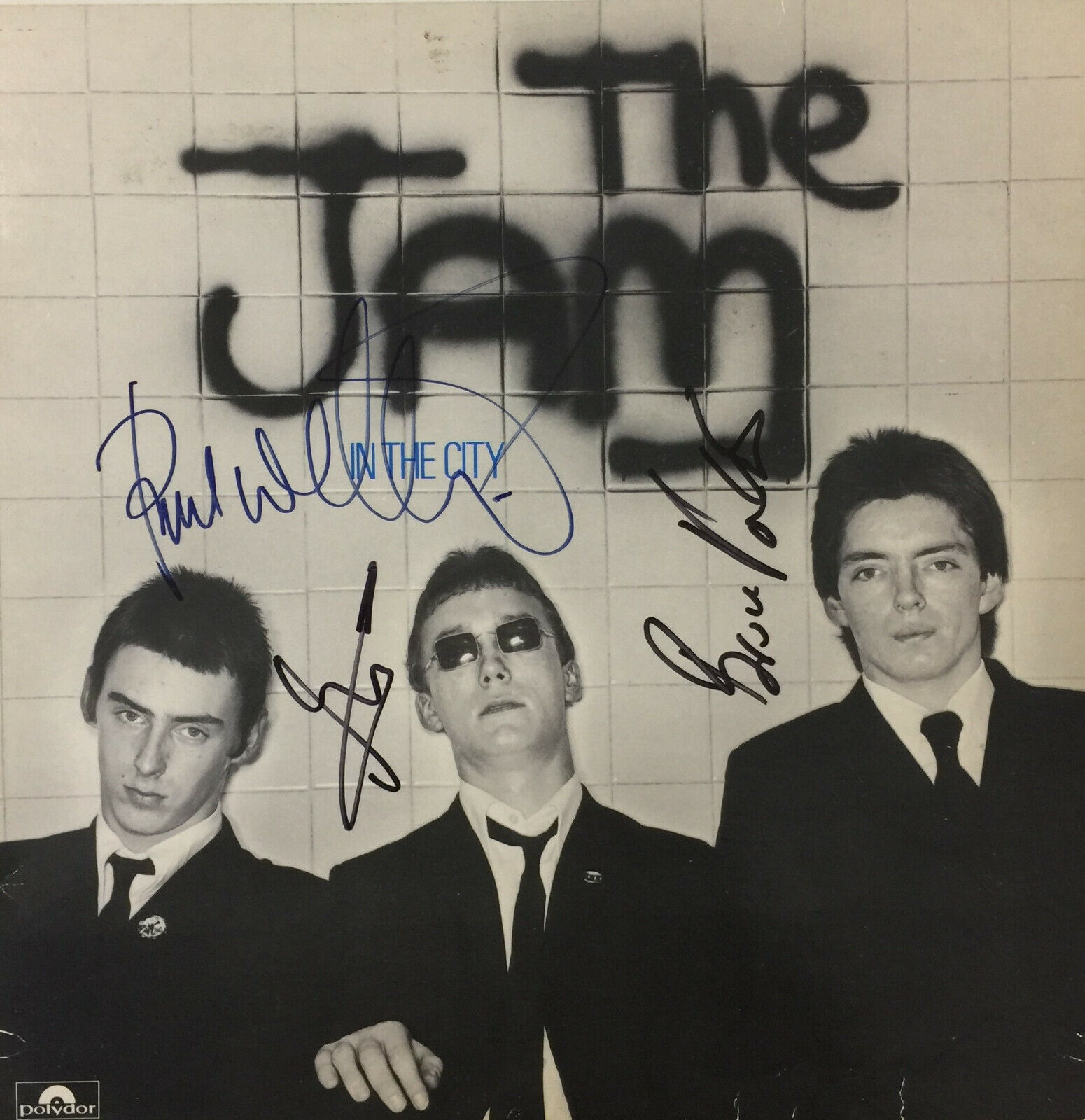 THE JAM Signed 'In The City' Photo Poster paintinggraph Paul Weller / Foxton / Buckler preprint