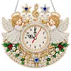 Acrylic Special Shape Xmas Angel Diamond Pearl Painting Clock Handicraft Hanging Kit
