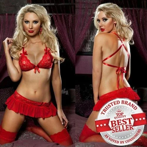 Pornhint Red 1 Set Sexy Lingerie porno Hot Dress Underwear Lace Set Erotic Lingerie