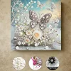 (Pre-Framed)Diamond Painting-DIY Crystal Rhinestone Snowy Butterfly(25x25cm)