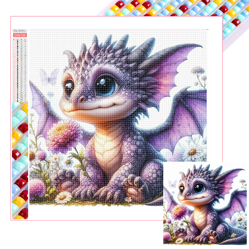 Purple Dragon 30*30cm(picture) full square drill diamond painting