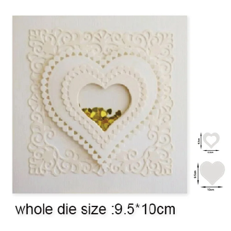 2021 New Craft Dies Heart Frame Metal Cutting Dies Cut Die Mold Decoration Scrapbook Dies Knife Mould Blade Punch Stencils Dies
