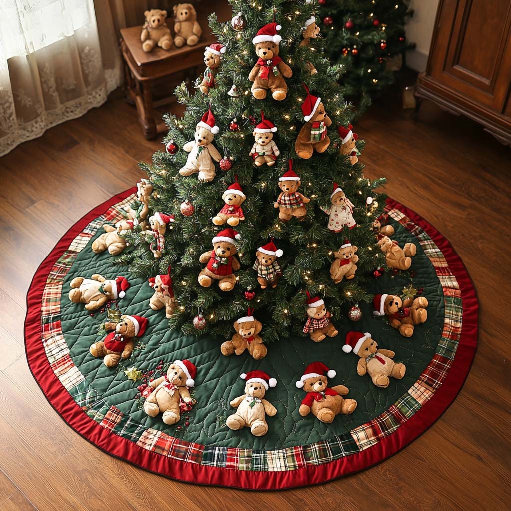 Holiday Cuddle Circle Christmas Quilted Tree Skirt NCU0NT2266