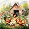 Diamond Painting-DIY Full Round Drill Farm Chicken