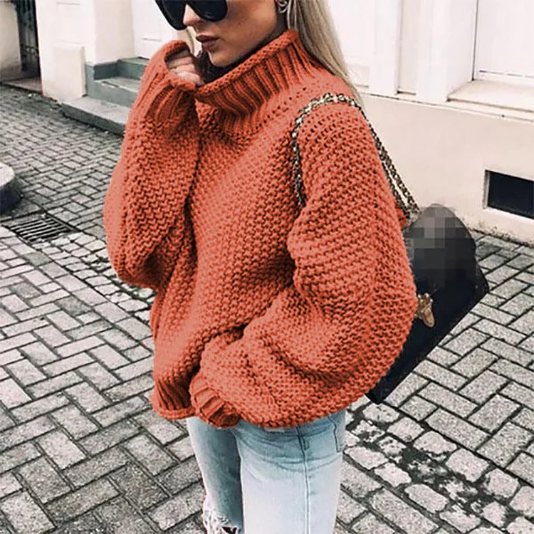 VChics Turtleneck Knitted Long Sleeve Casual Sweater