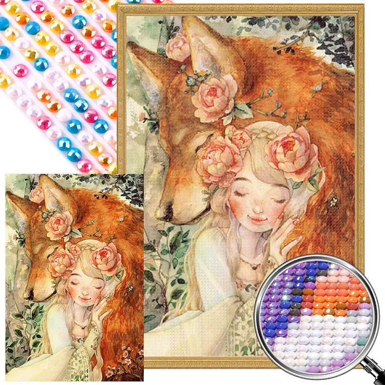 Partial AB Drill - Full Round Diamond Painting - Beauty And The Beast 40*60CM