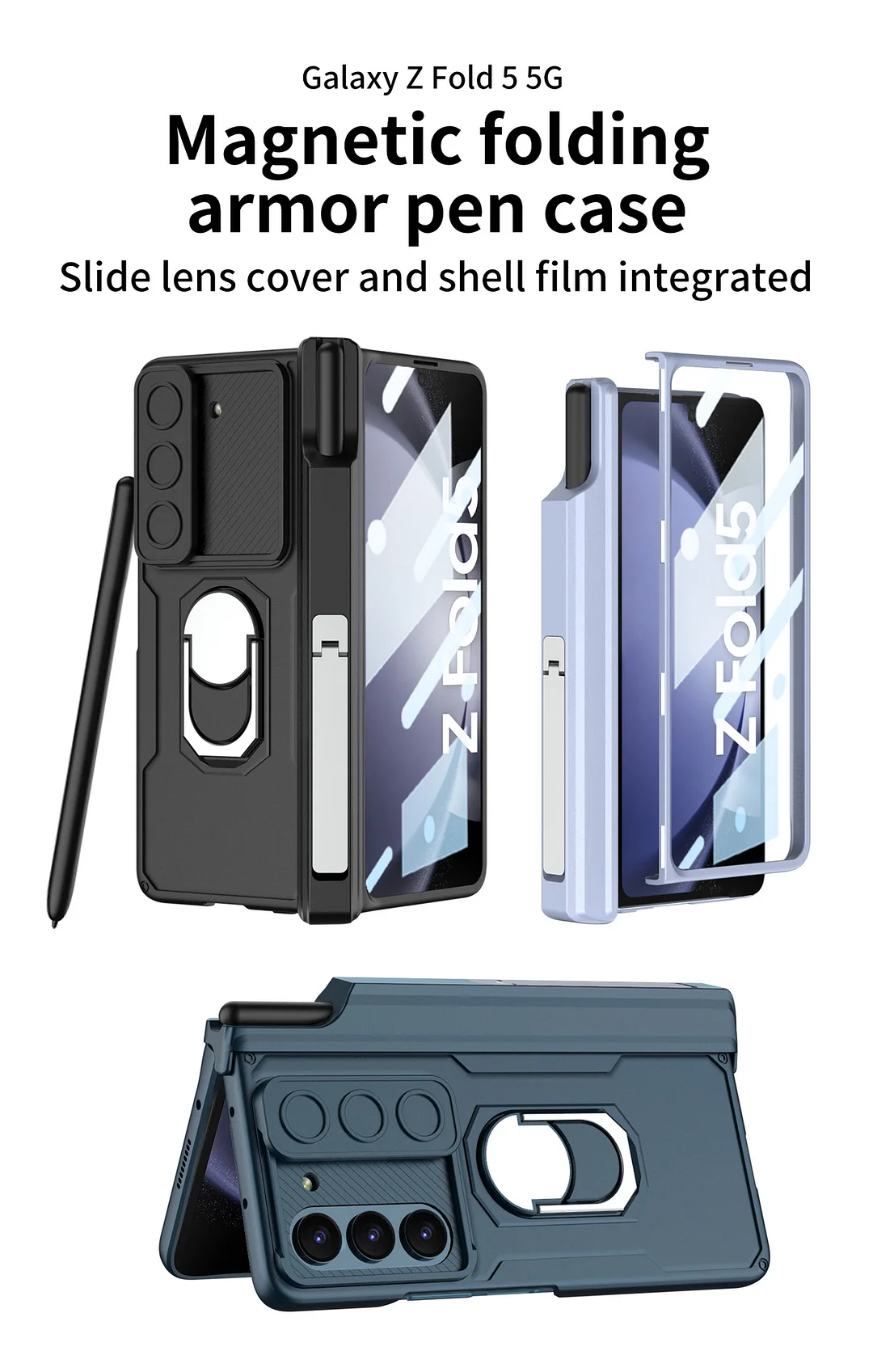 Suitable for Samsung Z Fold Series Folding Hinge Bracket Armor Protective Phone Case