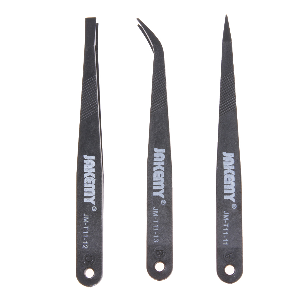

Jakemy Anti-Static Glass Fiber Tweezers Set Straight And Curved Tweezers, 501 Original