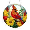 Diamond Painting Stained Glass Cardinal Pendant
