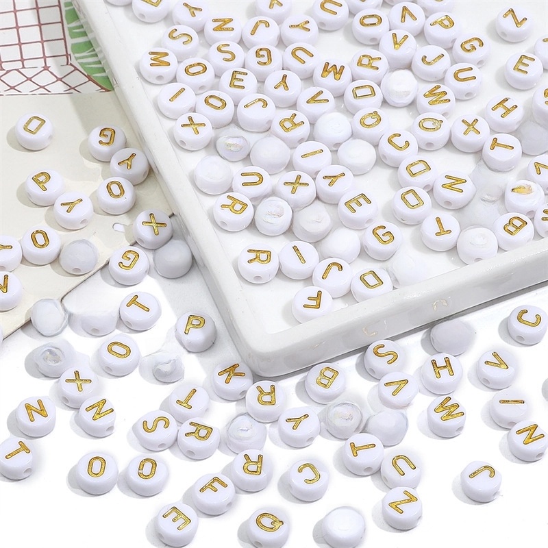 50 PCS/Package Arylic Letter Beads