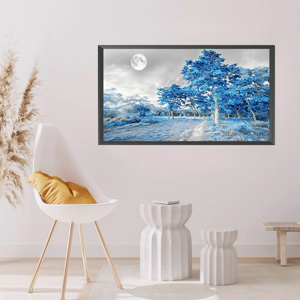 Full Round Diamond Painting 80*40cm - Blue Woods