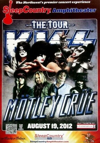 KISS POSTER - WITH MOTLEY CRUE TOUR 2012 - Photo Poster painting QUALITY INSERT -  POST!