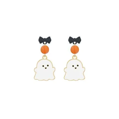 Cute Black and White Ghost Earrings