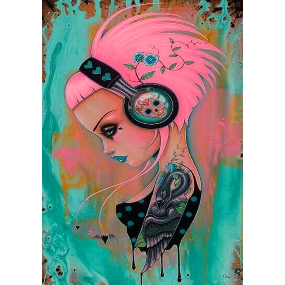 

30*40CM-Skull Beauty-Round Drill Diamond Painting, 501 Original