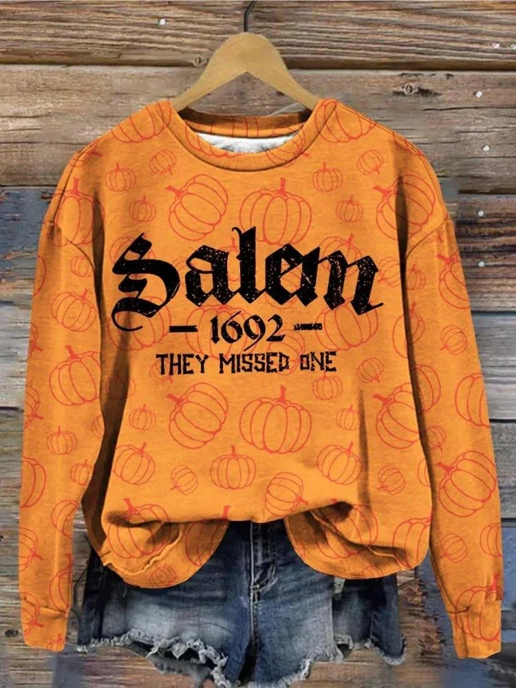 Women's 1692 They Missed One Salem Witch Print Sweatshirt 