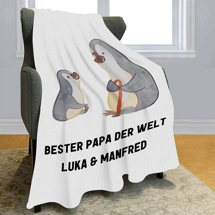Kettenmachen Personalisierbarer Text Pinguin Papa - für Bester Decke Vater der Welt- Geschenk