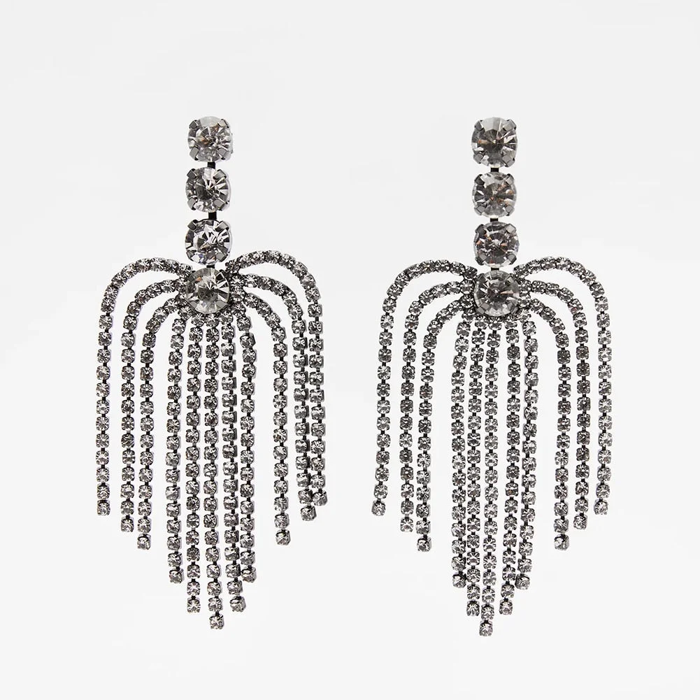 Dvacaman 2020 New Vintage Beaded Feldspar Drop Earrings for Women Boho Handmade Flower Rose Beads Tassel Earrings Dangle Jewelry