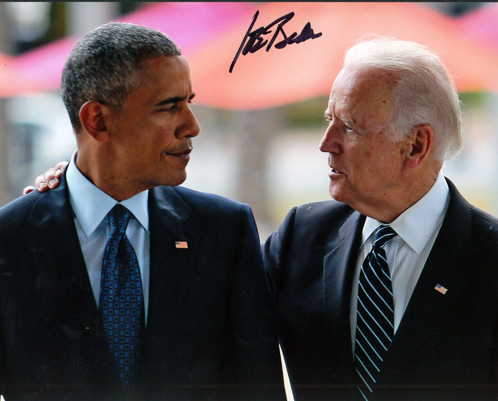 Joseph R. Biden Authentic Signed 8x10 Photo Poster painting w/ Barack Obama Autographed BAS